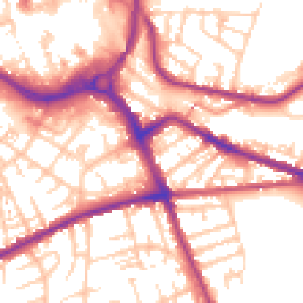 Daytime road noise heatmap for S70 1HY