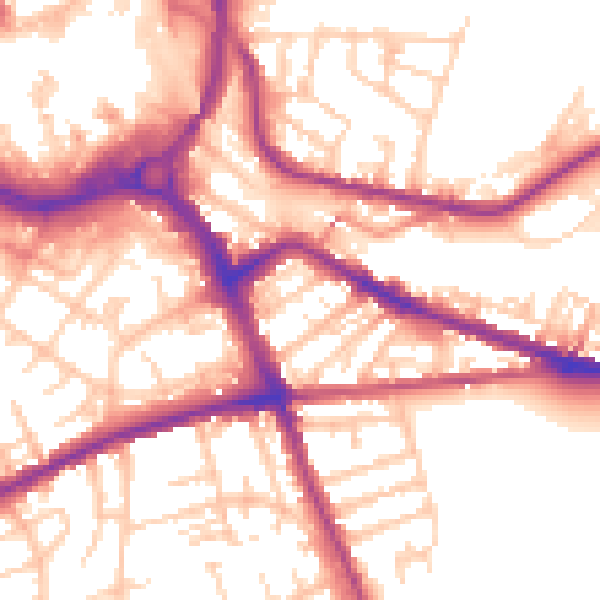 Daytime road noise heatmap for S70 1JA
