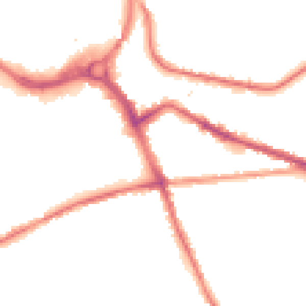 Night-time road noise heatmap for S70 1JB