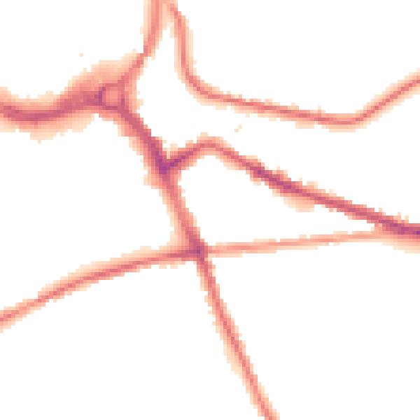Night-time road noise heatmap for S70 1JD