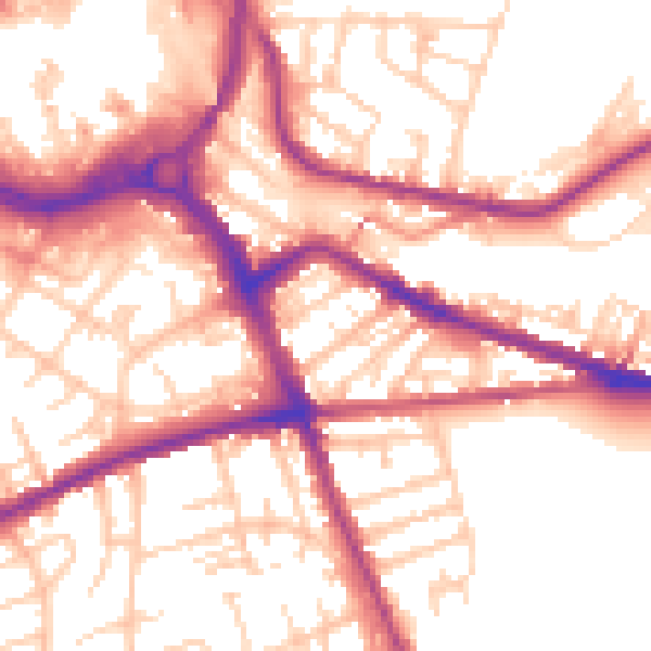 Daytime road noise heatmap for S70 1JE