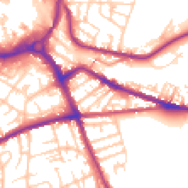 Daytime road noise heatmap for S70 1JF