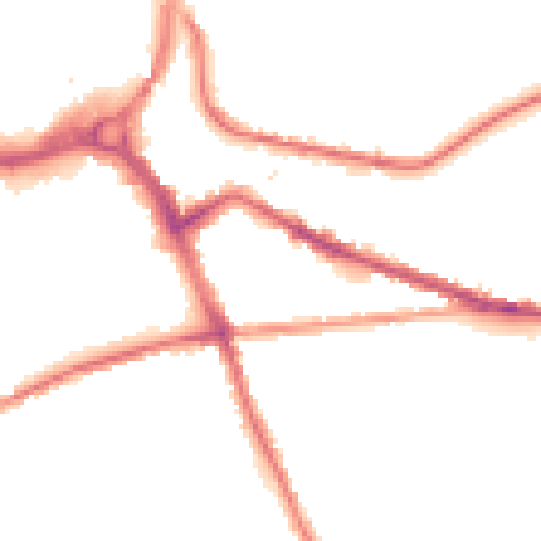 Night-time road noise heatmap for S70 1JF