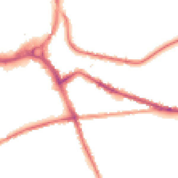 Night-time road noise heatmap for S70 1JG