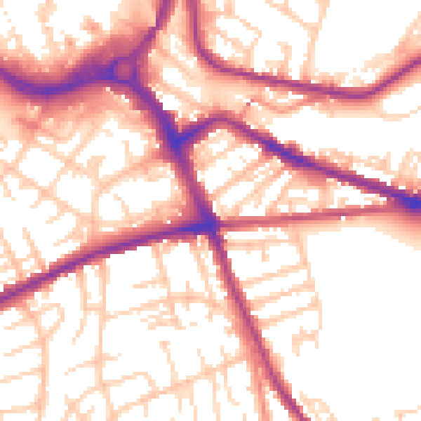 Daytime road noise heatmap for S70 1JH