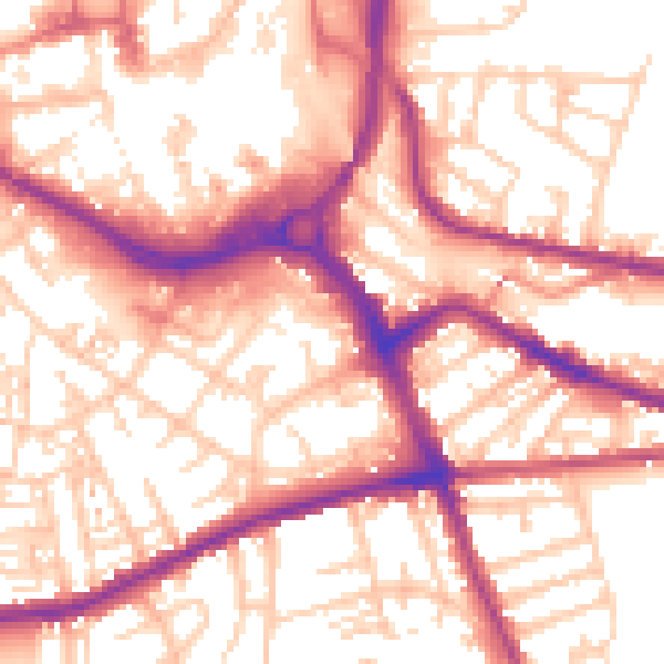Daytime road noise heatmap for S70 1JL