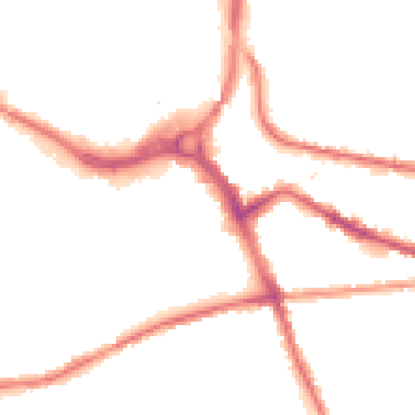 Night-time road noise heatmap for S70 1JL