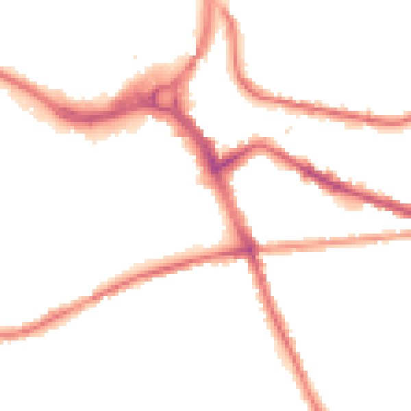 Night-time road noise heatmap for S70 1JN