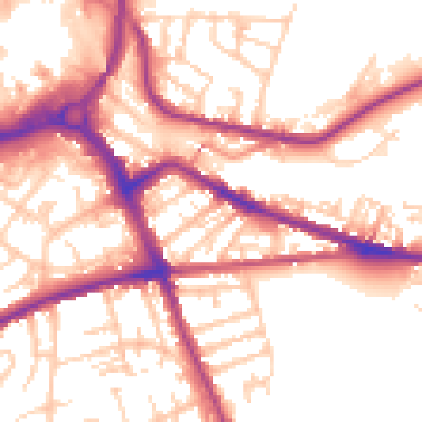Daytime road noise heatmap for S70 1JQ
