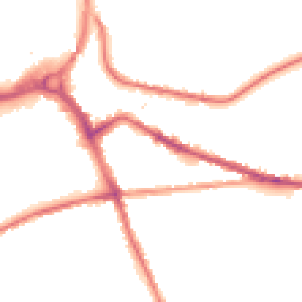 Night-time road noise heatmap for S70 1JQ