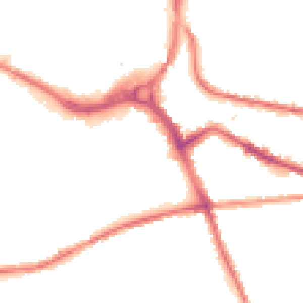 Night-time road noise heatmap for S70 1JR