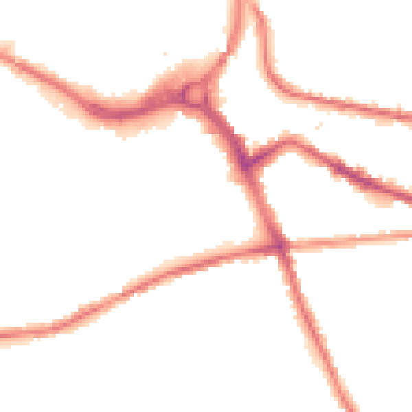 Night-time road noise heatmap for S70 1JT