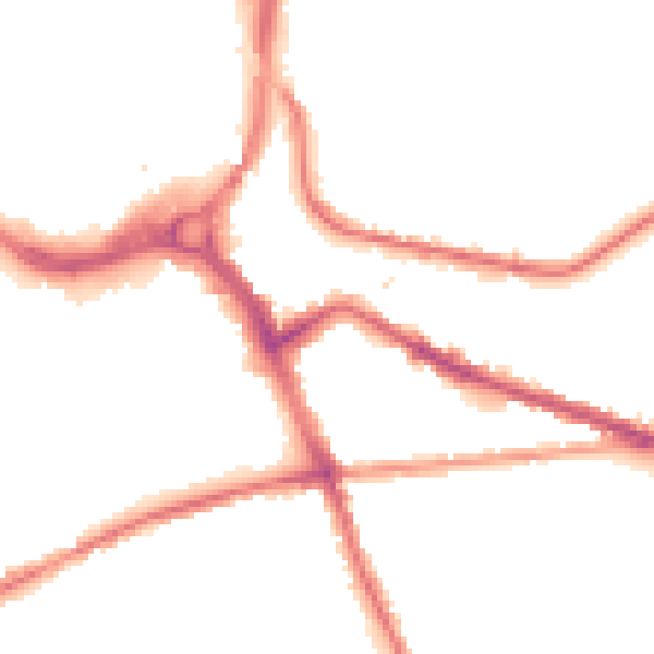 Night-time road noise heatmap for S70 1JU