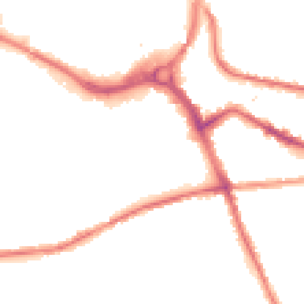 Night-time road noise heatmap for S70 1JW