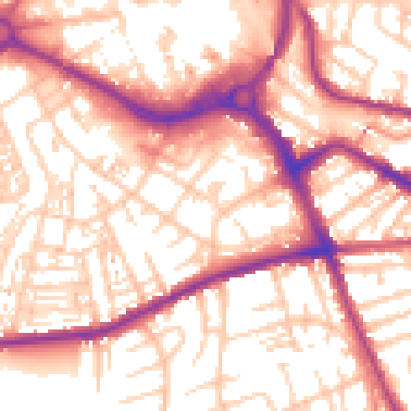 Daytime road noise heatmap for S70 1LJ