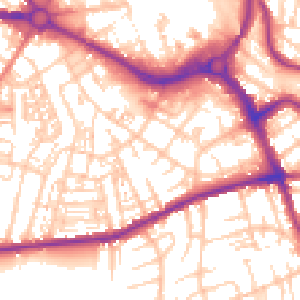 Daytime road noise heatmap for S70 1LR