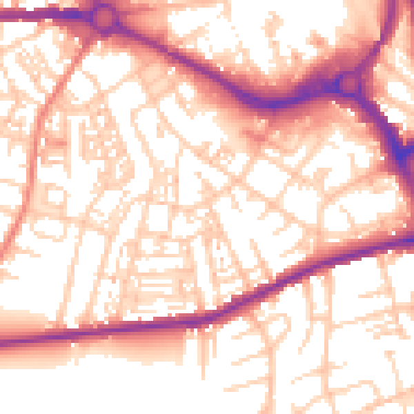 Daytime road noise heatmap for S70 1NH