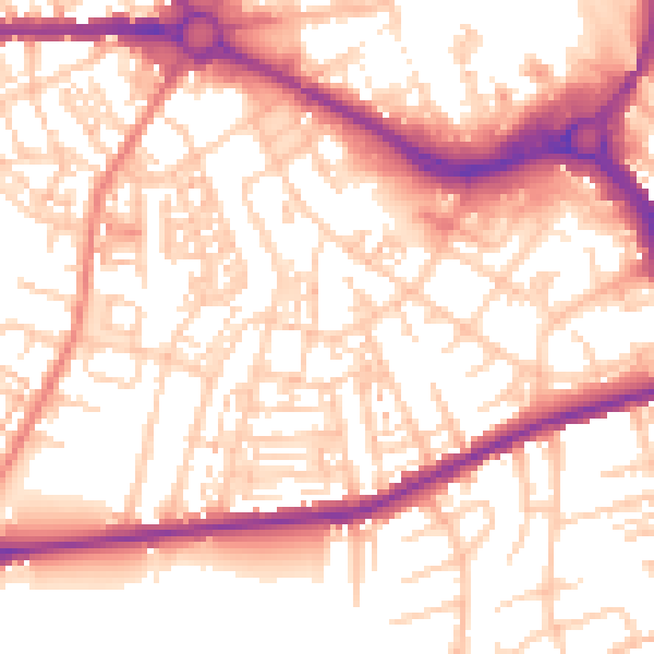 Daytime road noise heatmap for S70 1NJ