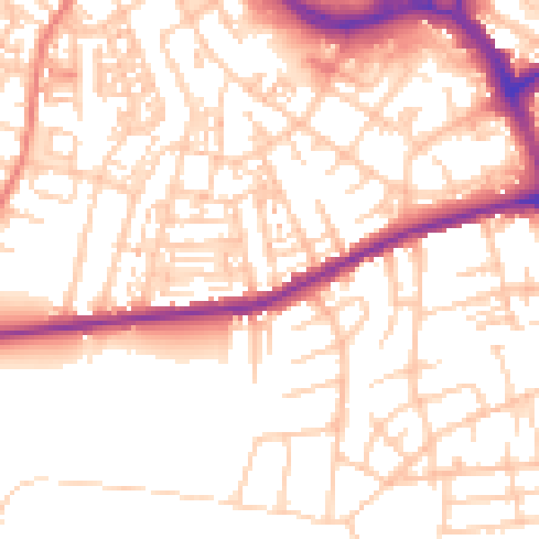 Daytime road noise heatmap for S70 1NS