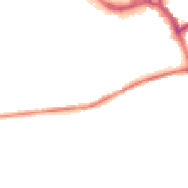 Night-time road noise heatmap for S70 1NS