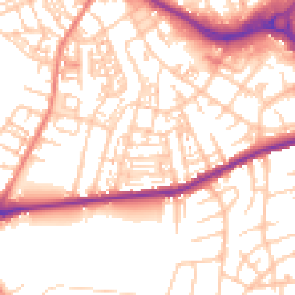Daytime road noise heatmap for S70 1RB