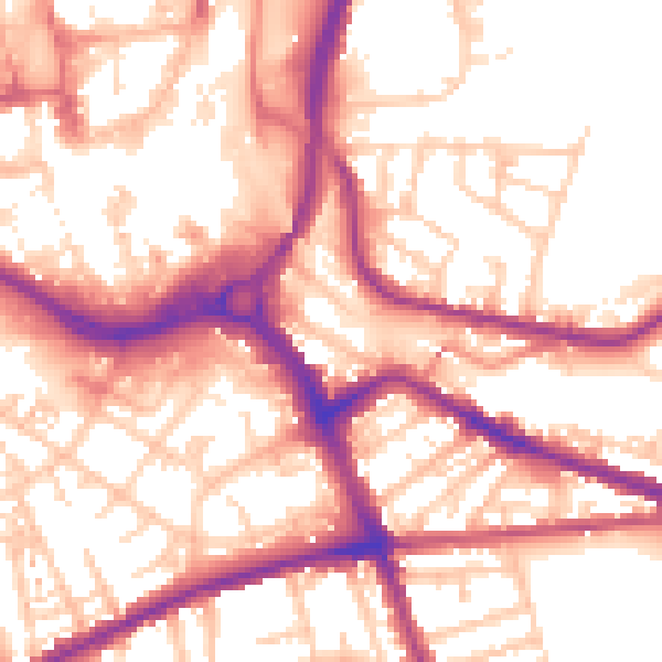 Daytime road noise heatmap for S70 1TL