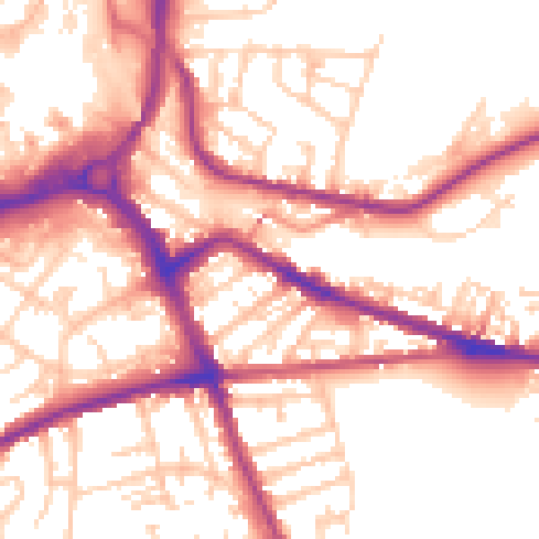 Daytime road noise heatmap for S70 1TS