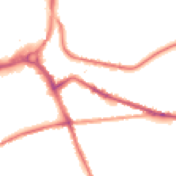 Night-time road noise heatmap for S70 1TS