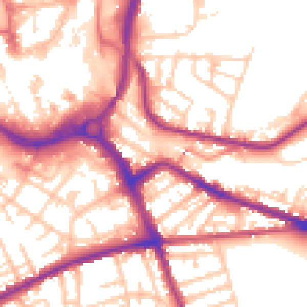 Daytime road noise heatmap for S70 1TW