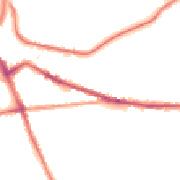 Night-time road noise heatmap for S70 1UH