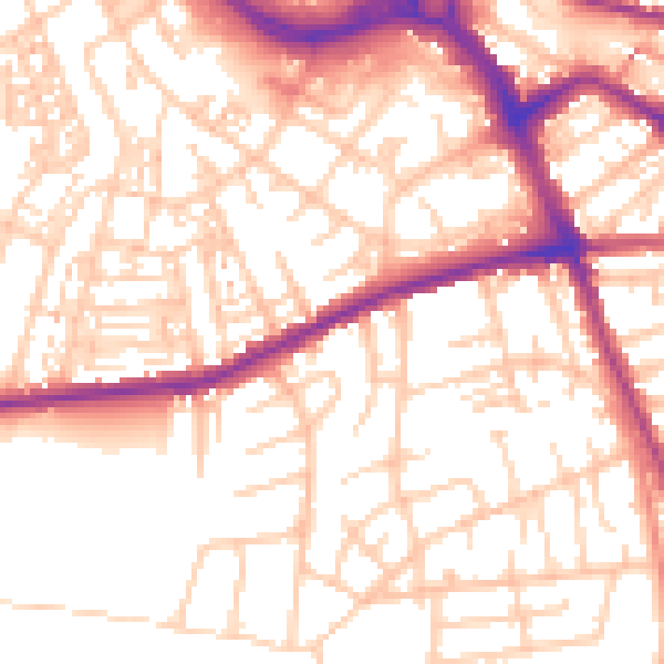 Daytime road noise heatmap for S70 1YW
