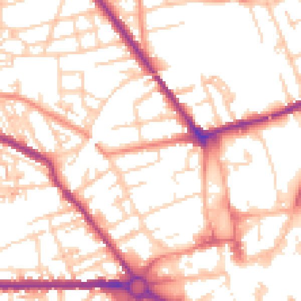 Daytime road noise heatmap for S70 2BG