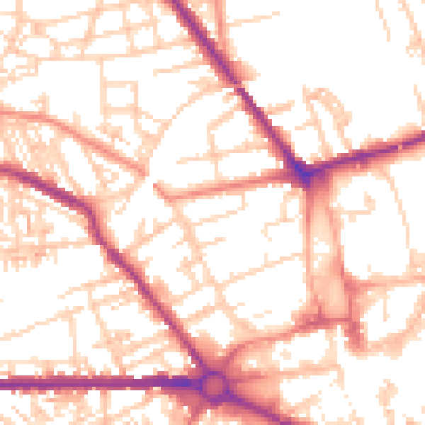 Daytime road noise heatmap for S70 2BJ