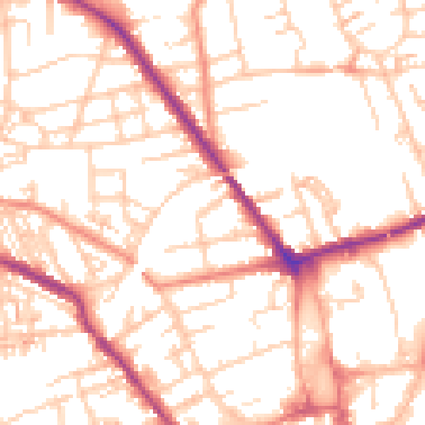 Daytime road noise heatmap for S70 2BW