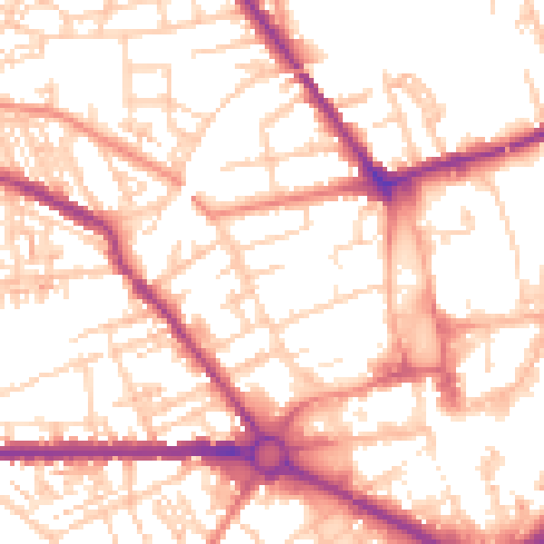 Daytime road noise heatmap for S70 2DA