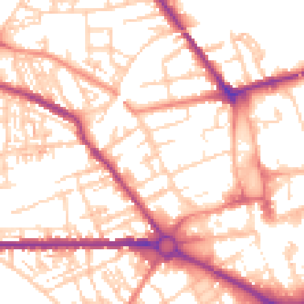 Daytime road noise heatmap for S70 2DG