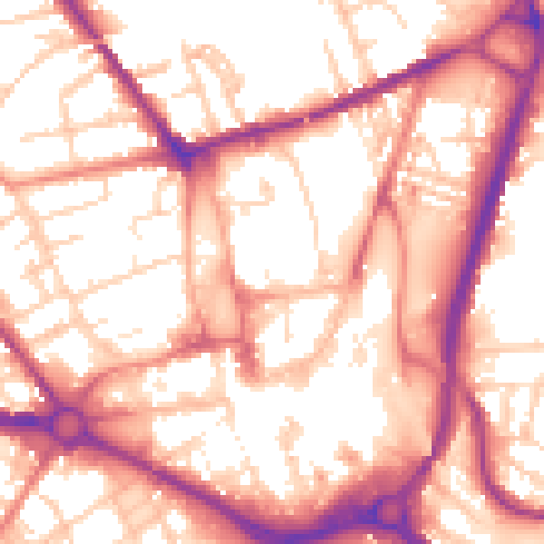 Daytime road noise heatmap for S70 2EP