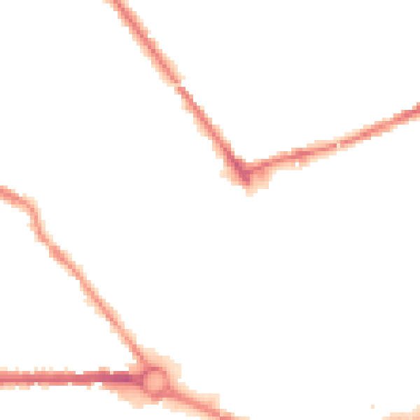 Night-time road noise heatmap for S70 2HA