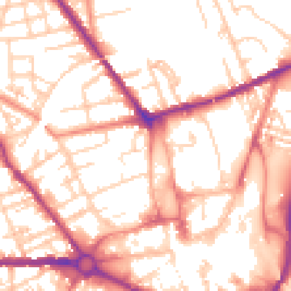 Daytime road noise heatmap for S70 2HX