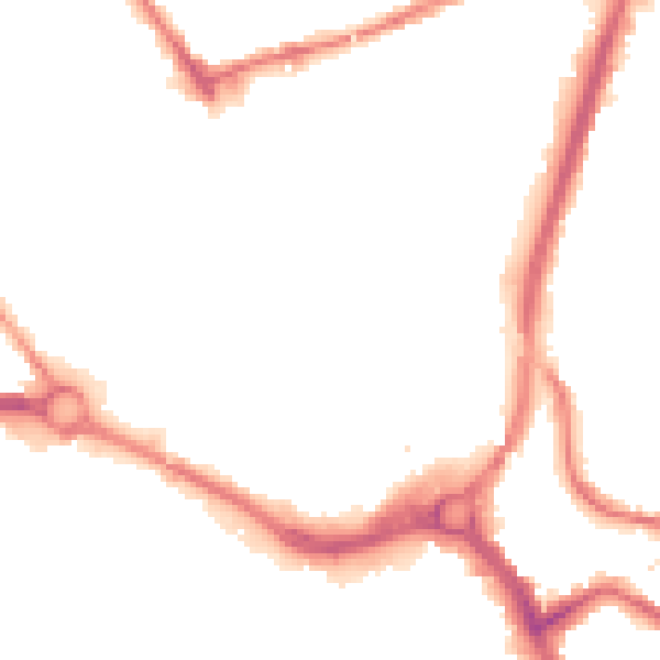 Night-time road noise heatmap for S70 2JB