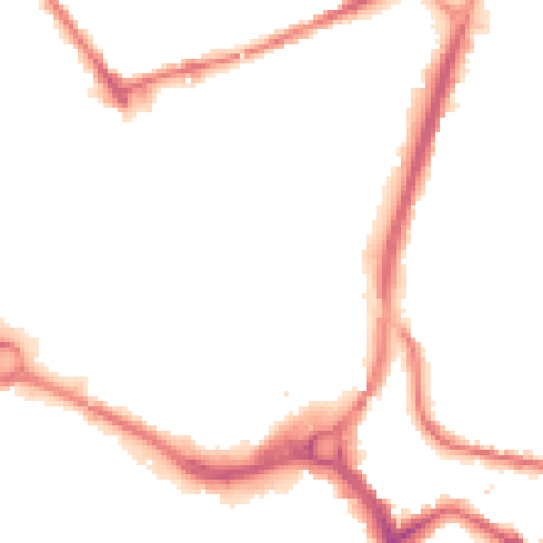 Night-time road noise heatmap for S70 2JJ