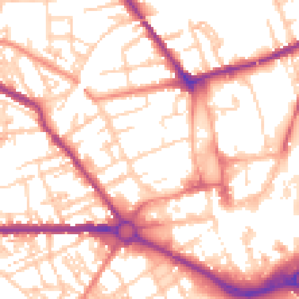 Daytime road noise heatmap for S70 2JT