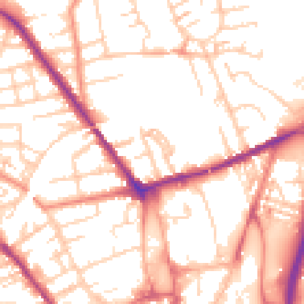 Daytime road noise heatmap for S70 2LD
