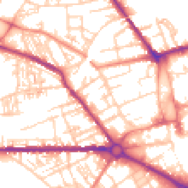 Daytime road noise heatmap for S70 2NB