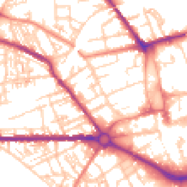 Daytime road noise heatmap for S70 2NF