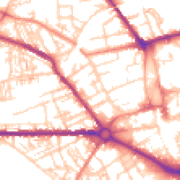 Daytime road noise heatmap for S70 2NG