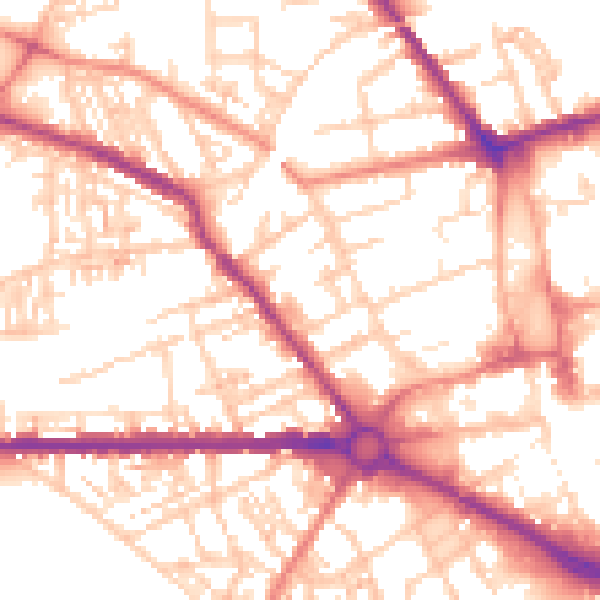 Daytime road noise heatmap for S70 2NJ