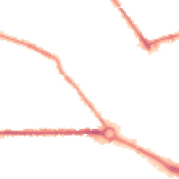 Night-time road noise heatmap for S70 2NJ