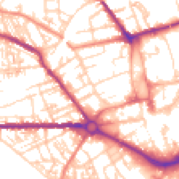 Daytime road noise heatmap for S70 2NQ
