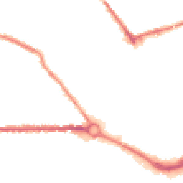 Night-time road noise heatmap for S70 2NQ